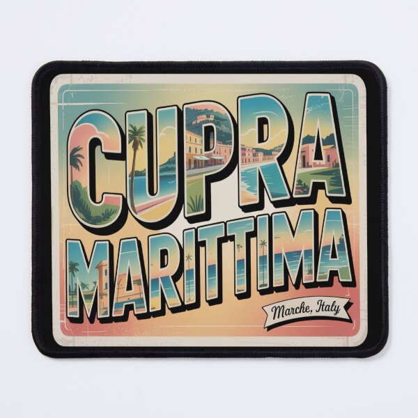 Item preview, Cupra Marittima Vintage Postcard Sticker – Marche Italy Retro Coastal Art designed and sold by stickercuffs.
