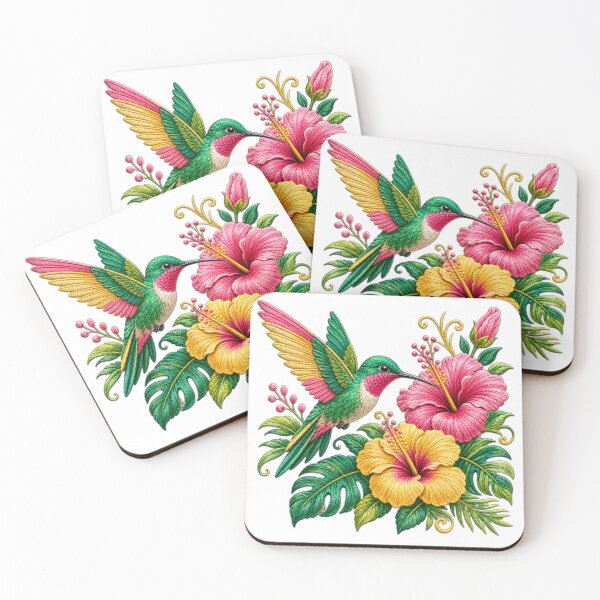 Item preview, Tropical Hummingbird & Hibiscus Floral Art designed and sold by Kevin Shearer.