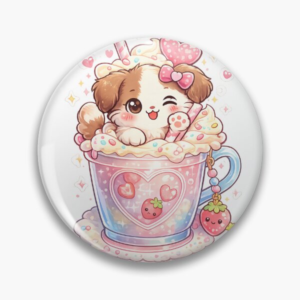 Item preview, Cute Kawaii Puppy Milkshake Sticker designed and sold by PixelMood Stickers.