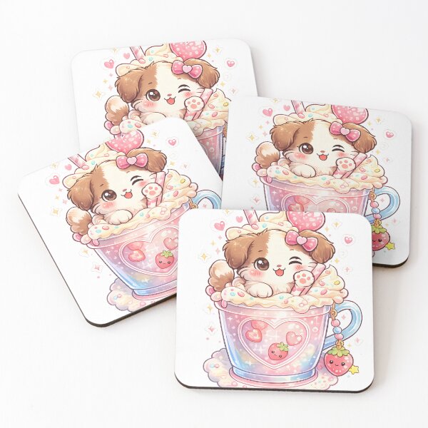 Item preview, Cute Kawaii Puppy Milkshake Sticker designed and sold by PixelMood Stickers.