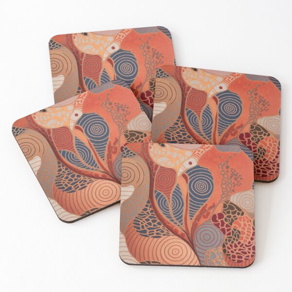 Item preview, Terracotta Blue Organic Geometric Pattern designed and sold by Lakuekarts.
