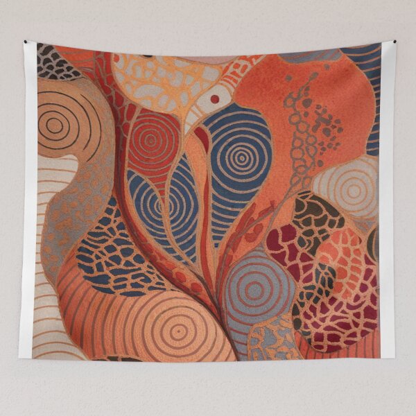 Artikelvorschau, Terracotta Blue Organic Geometric Pattern entworfen und verkauft von Lakuekarts.