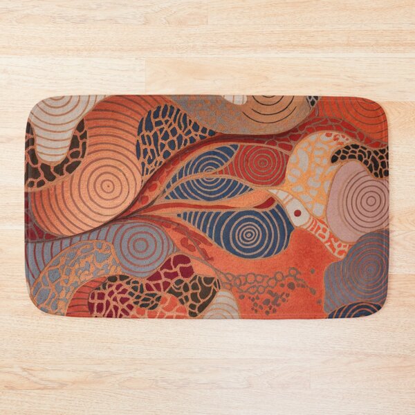 Item preview, Terracotta Blue Organic Geometric Pattern designed and sold by Lakuekarts.