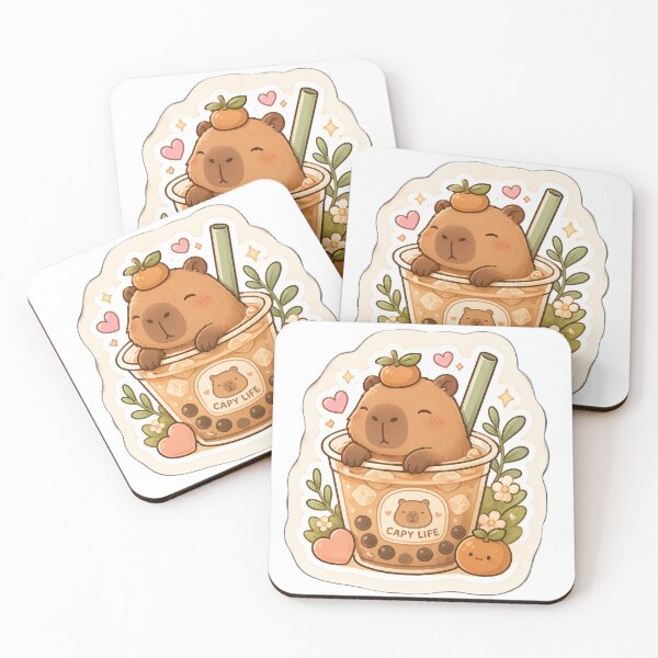 Item preview, Cute Capybara Bubble Tea Sticker designed and sold by PixelMood Stickers.