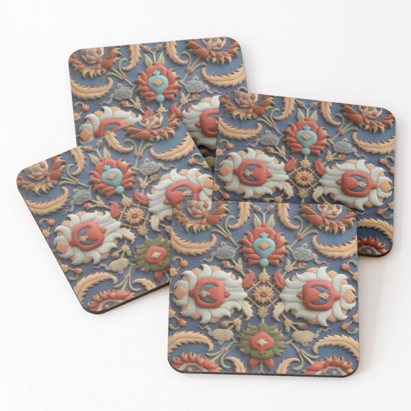 Item preview, Indian Antique Floral Rug Print designed and sold by Vicky Brago-Mitchell®.
