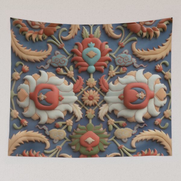 Item preview, Indian Antique Floral Rug Print designed and sold by Vicky Brago-Mitchell®.