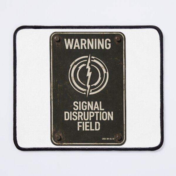 Item preview, Warning - Signal Disruption Field | Military Sign designed and sold by Artist18XF.