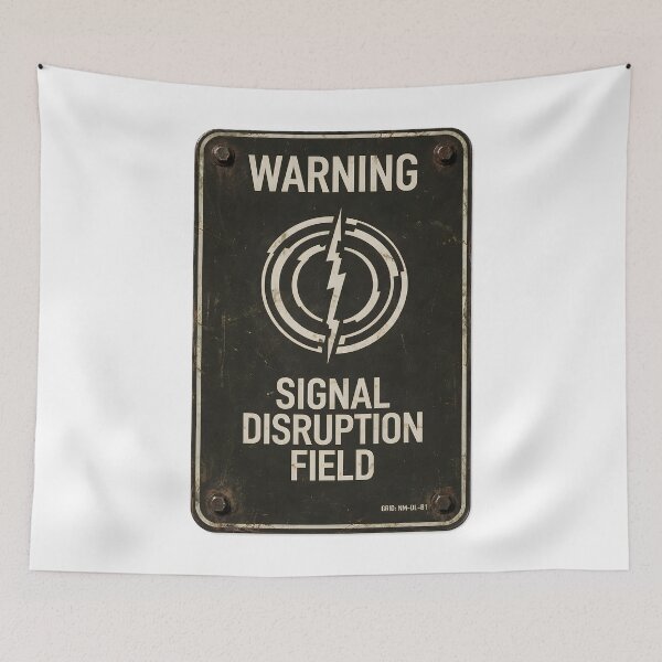 Item preview, Warning - Signal Disruption Field | Military Sign designed and sold by Artist18XF.