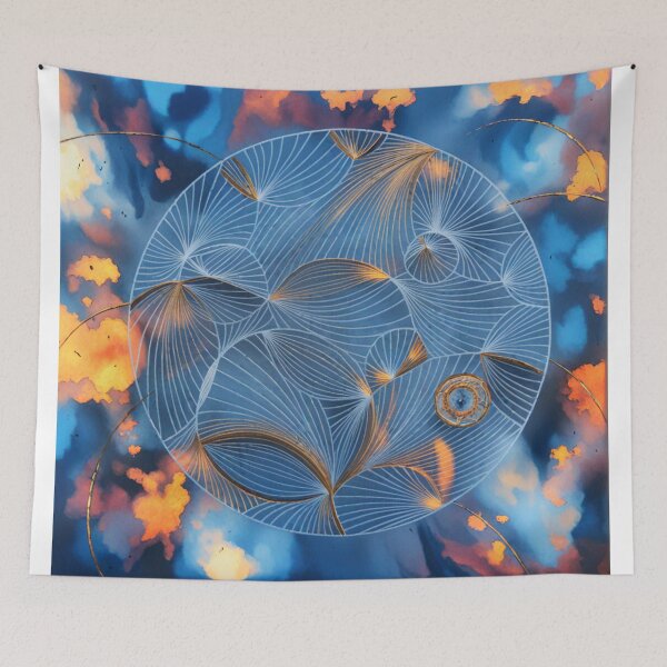 Artikelvorschau, Blue Gold Mandala entworfen und verkauft von Lakuekarts.