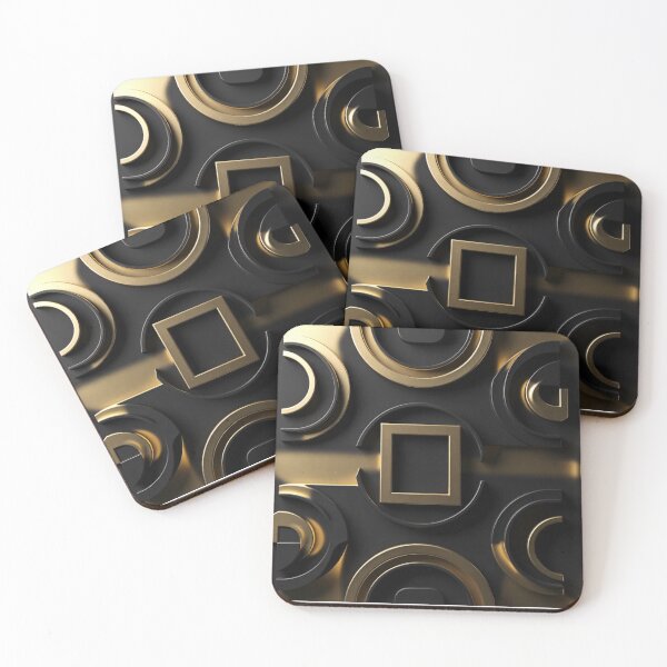 Item preview, Luxury Gold and Black Geometric Pattern designed and sold by IntelliMindDesigns.
