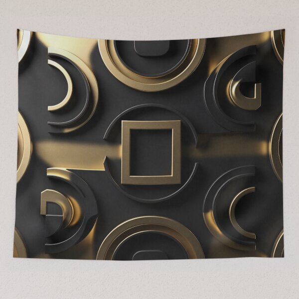 Item preview, Luxury Gold and Black Geometric Pattern designed and sold by IntelliMindDesigns.