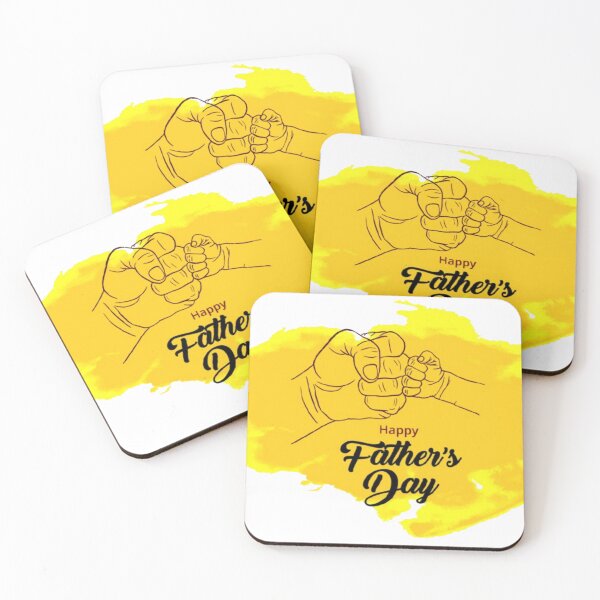 Item preview, Happy Fathers Day Fist Bump Dad and Baby  Yellow Watercolor designed and sold by M1144.