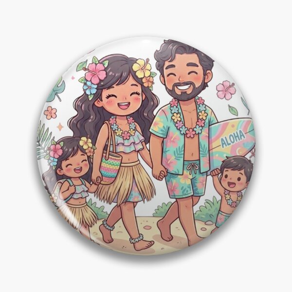 Item preview, Tropical Family Beach Scene Illustration designed and sold by MyshopnameSell.