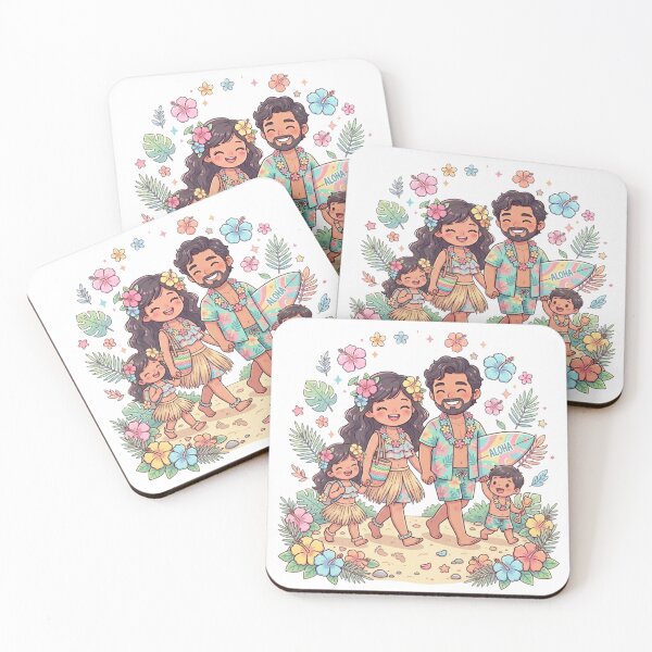 Item preview, Tropical Family Beach Scene Illustration designed and sold by MyshopnameSell.