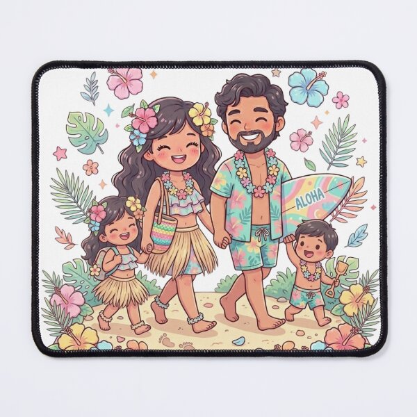 Item preview, Tropical Family Beach Scene Illustration designed and sold by MyshopnameSell.