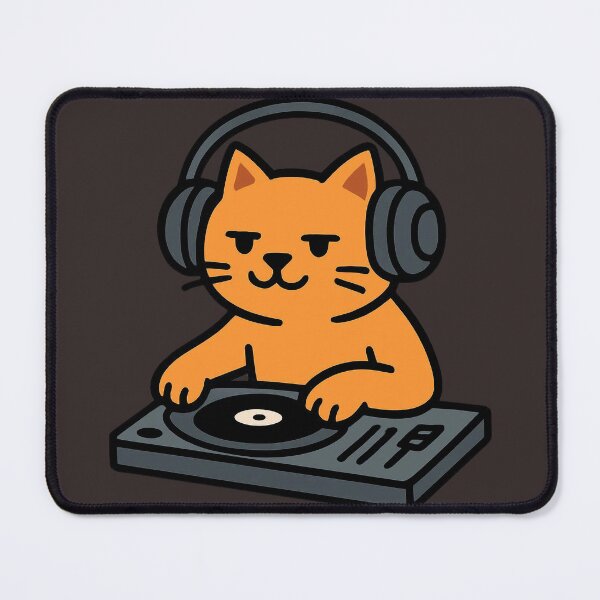 Item preview, Cool Cat DJ Scratching Vinyl Records designed and sold by Form & Fauna.