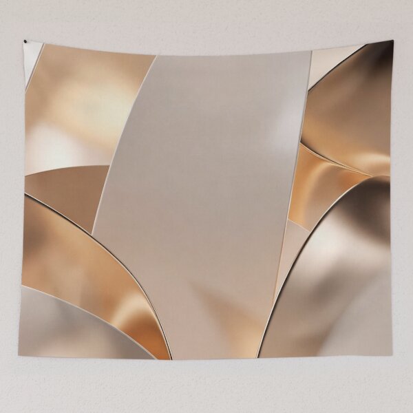 Item preview, Luxury Gold and Beige Abstract Curves designed and sold by IntelliMindDesigns.