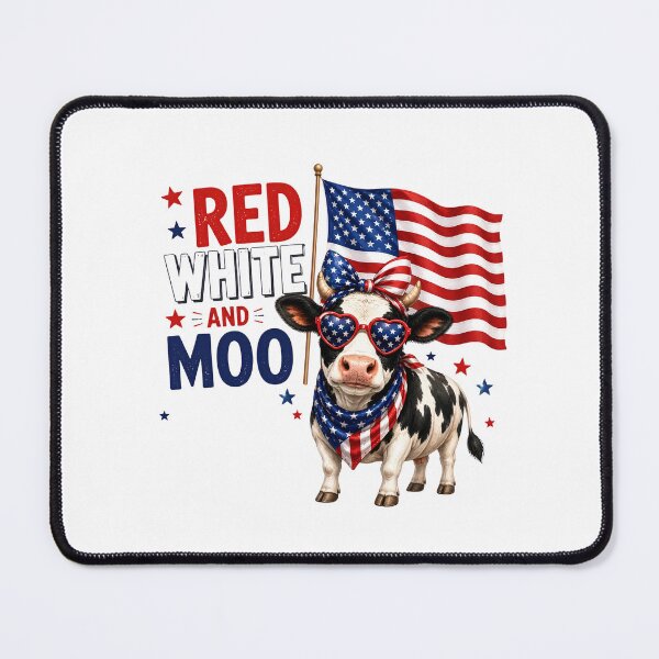 Item preview, Red White and Moo | Funny Patriotic USA Cow Design designed and sold by Cutie Galore.