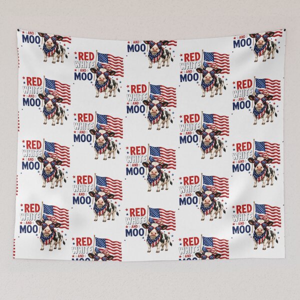 Item preview, Red White and Moo | Funny Patriotic USA Cow Design  designed and sold by Cutie Galore.