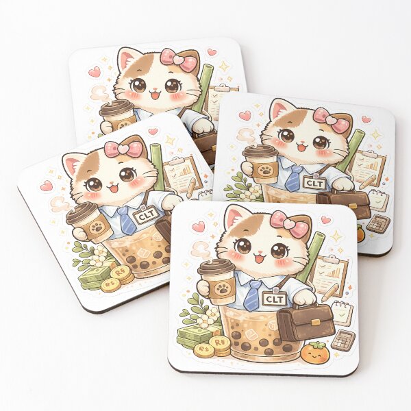 Item preview, Cute CLT Worker Cat Sticker designed and sold by PixelMood Stickers.