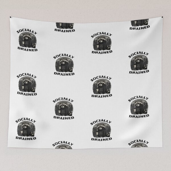 Item preview, Socially Drained Raccoon designed and sold by DesignTeamHub.