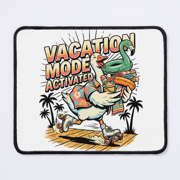 Item preview, Vacation Mode Activated | Funny Goose on Roller Skates Hawaiian Shirt Flamingo Float Retro Summer Tee designed and sold by BumbleBloom7.