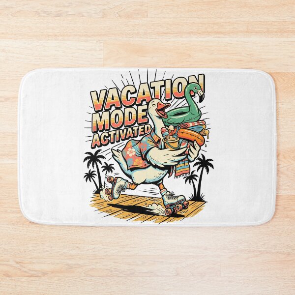 Item preview, Vacation Mode Activated | Funny Goose on Roller Skates Hawaiian Shirt Flamingo Float Retro Summer Tee designed and sold by BumbleBloom7.
