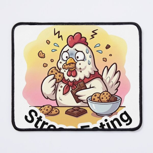 Item preview, Stress Eating Cute Chicken Sticker | Funny Snack Meme Quote | Cookies & Chocolate designed and sold by MagicDesignCre.