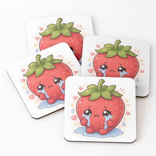 Item preview, Cute Crying Strawberry Sticker designed and sold by PixelMood Stickers.