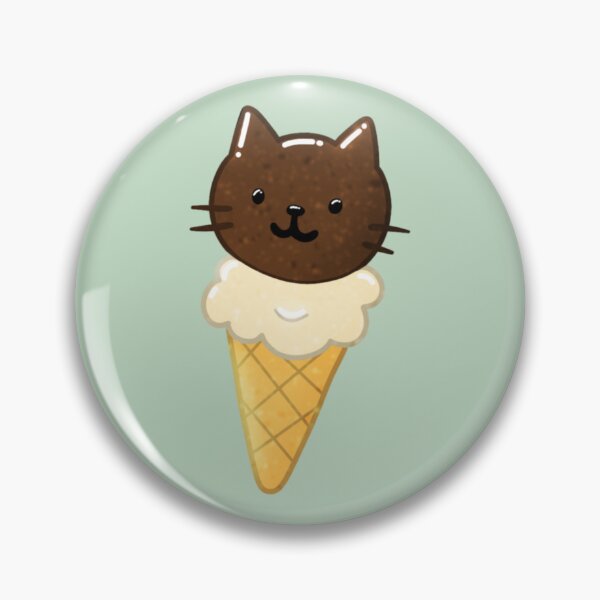 Item preview, Chocolate Cat Ice Cream Cone – Cute Cat Summerween Treat designed and sold by DerpCat Sketches.