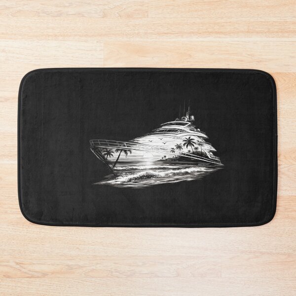 Item preview, Luxury Yacht Sunset Sketch – Black Line Art Design designed and sold by Les-Ink-Studio.