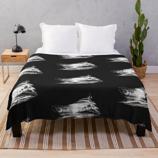 Item preview, Luxury Yacht Sunset Sketch – Black Line Art Design designed and sold by Les-Ink-Studio.