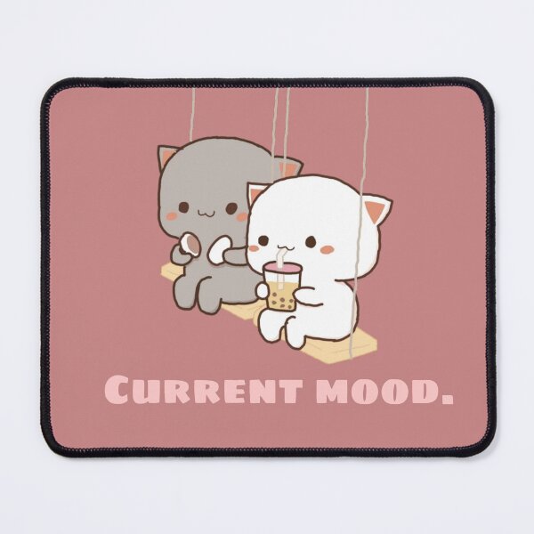 Item preview, Current Mood Cute Cats Drinking Boba Milk Tea designed and sold by FMSeamlessArt.