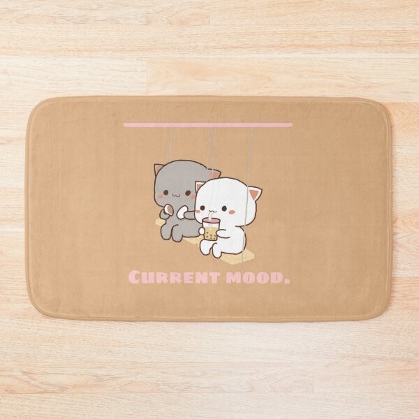 Item preview, Current Mood Cute Cats Drinking Boba Milk Tea designed and sold by FMSeamlessArt.