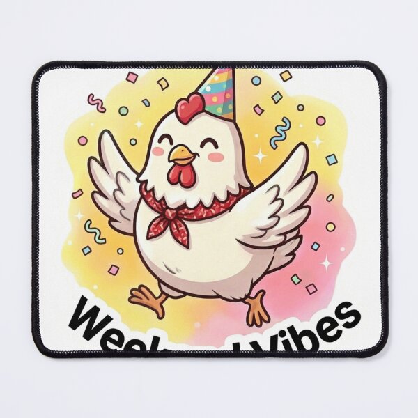 Item preview, Weekend Vibes Cute Chicken Sticker | Party Confetti Meme Quote | Kawaii Cake Main tag: weekend vibes designed and sold by MagicDesignCre.
