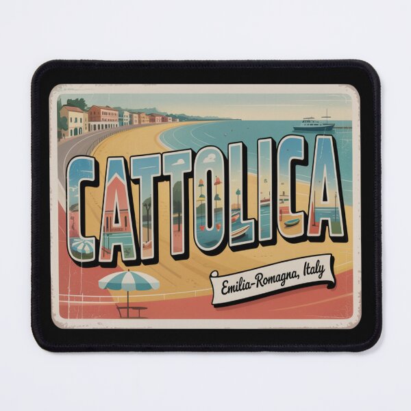 Item preview, Cattolica Vintage Postcard Sticker – Emilia‑Romagna Italy Retro Coastal Art designed and sold by stickercuffs.