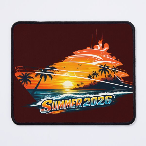 Item preview, Summer 2026 Luxury Yacht Sunset Retro Design designed and sold by Les-Ink-Studio.