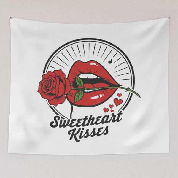 Item preview, Vintage Red Lips Rose Retro Pin-Up Sticker | 1950s Americana Classic Art Decal designed and sold by Ditstyle.