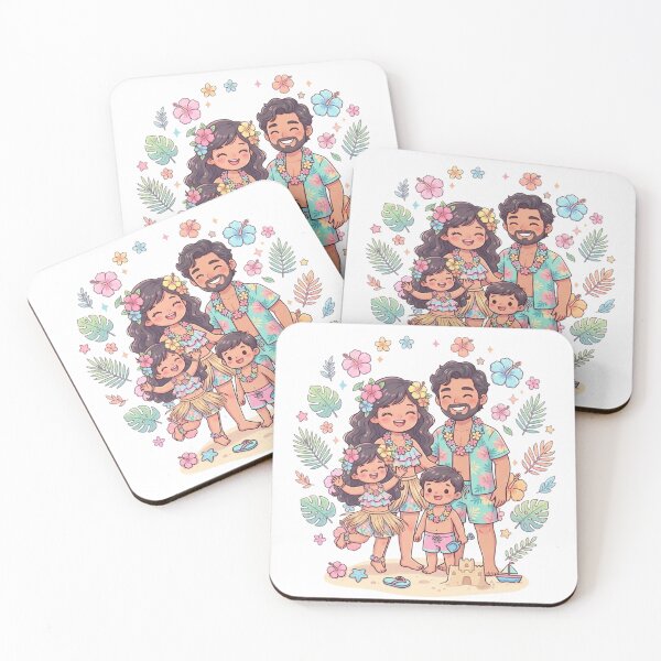 Item preview, Tropical Family Illustration with Flowers designed and sold by MyshopnameSell.