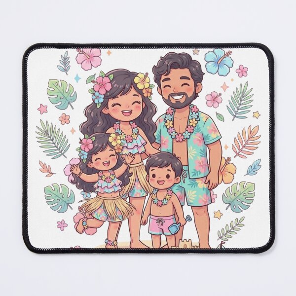 Item preview, Tropical Family Illustration with Flowers designed and sold by MyshopnameSell.