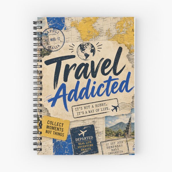 Item preview, Travel Addicted — Vintage Postcard Collage Poster  designed and sold by Jandedan.