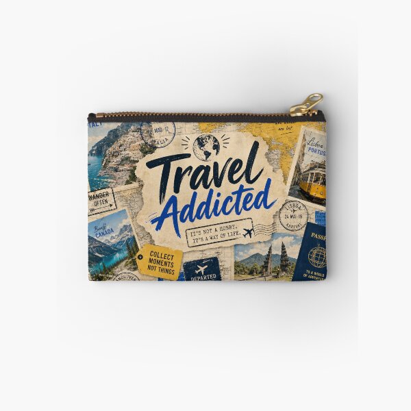 Item preview, Travel Addicted — Vintage Postcard Collage Poster  designed and sold by Jandedan.
