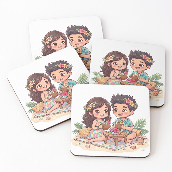 Item preview, Tropical Couple Picnic Illustration designed and sold by MyshopnameSell.