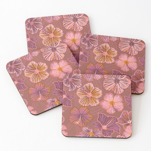 Item preview, Tropical Hibiscus Dusty Pink Botanical Boho Print designed and sold by anigui.