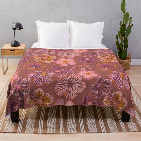 Item preview, Tropical Hibiscus Dusty Pink Botanical Boho Print designed and sold by anigui.