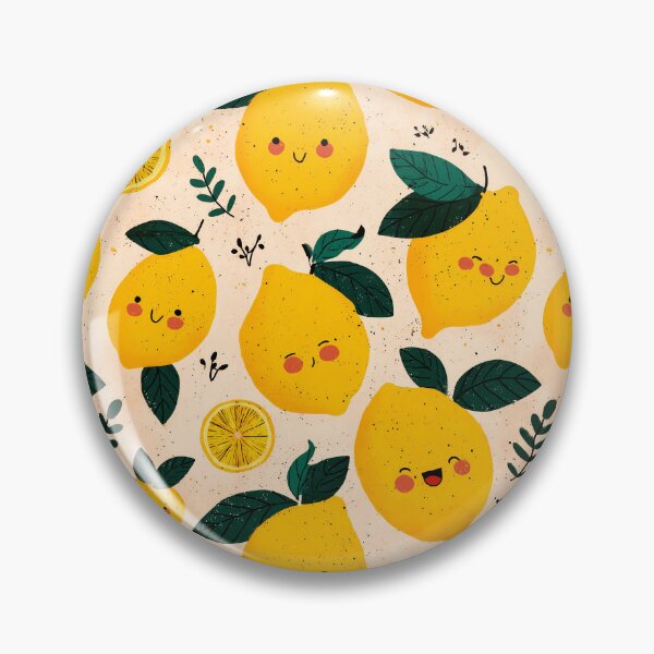 Item preview, Kawaii Happy Lemon Pattern designed and sold by Whimsical Wayfarer.