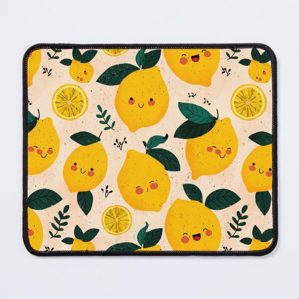 Item preview, Kawaii Happy Lemon Pattern designed and sold by Whimsical Wayfarer.
