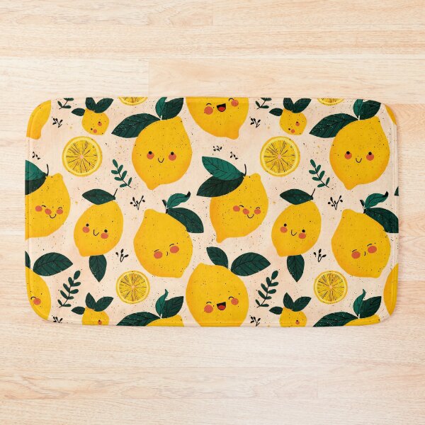 Item preview, Kawaii Happy Lemon Pattern designed and sold by Whimsical Wayfarer.
