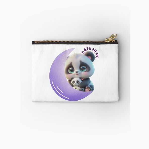 Item preview, Cute Panda Moon Sticker – Safe Here Kawaii Panda Design designed and sold by lunadesignsmoon.