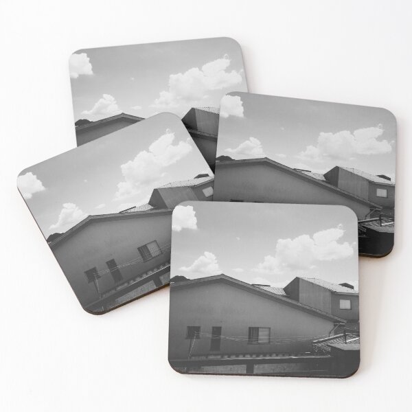 Item preview, Black and White Cityscape Houses Minimalist Photo designed and sold by Ayiti-Mar.